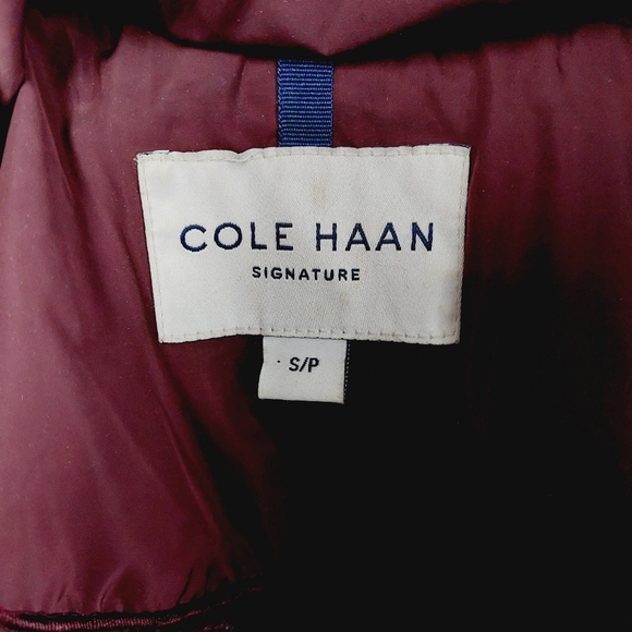 Cole Haan Signature in Burgundy Down Zip Up Winter Coat Z71 - Picture 9 of 11